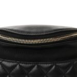 Lambskin Quilted Waist Bag Fanny Pack Black - Image 8