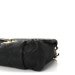 Iridescent Calfskin Quilted Small Chic Quilt Flap Black - Image 10