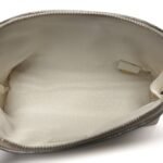 Metallic Calfskin Diamond Embossed Cosmetic Pouch Pink - Image 5