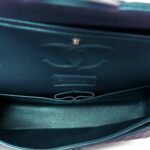 Metallic Lambskin Quilted Medium Double Flap Turquoise - Image 5