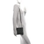 Lambskin Quilted Uniform Crossbody Bag Black - Image 2