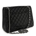 Lambskin Quilted Maxi Single Flap Black - Image 3