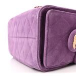 Suede Quilted Mini Chanel 25 Handbag Purple - Image 10
