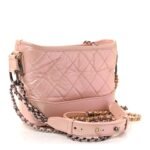 Iridescent Aged Calfskin Quilted Small Gabrielle Hobo Rose - Image 3