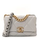 Lambskin Quilted Medium Chanel 19 Flap Grey