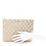 Metallic Aged Calfskin Quilted Medium 2.55 Reissue Cosmetic Case Gold - Image 2