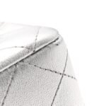 Metallic Calfskin Quilted Mini Rectangular Flap Silvery - Image 12