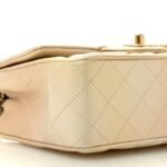 Metallic Goatskin Quilted Mini Rectangular Flap Gold - Image 9