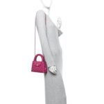 Shiny Aged Calfskin Quilted Nano Kelly Shopper Dark Pink - Image 2
