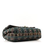 Tweed Metallic Lambskin Quilted Egyptian Double Flap Multicolor Gold - Image 4