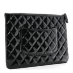 Patent Calfskin Quilted Medium Cosmetic Case Black - Image 3