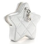 Metallic Lambskin Walk Of Fame Star Clip On Coin Purse Silver - Image 3