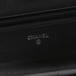 Lambskin Quilted Boy Wallet On Chain WOC Black - Image 6