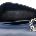 Patent Calfskin Quilted Mini Rectangular Flap Navy Blue - Image 5