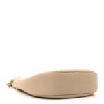 Grained Calfskin Perforated Small Flap Hobo Beige - Image 4