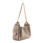 Suede Quilted Mini Chanel 25 Handbag Dark Grey - Image 3