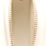 Tweed Quilted Round Filigree Pouch With Chain White Black - Image 5