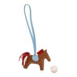 Milo Lambskin Grigri Rodeo Horse Bag Charm PM Gold Rouge Indien Celeste - Image 2