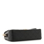 Lambskin Quilted Medium Elegant CC Flap Beige Black - Image 4