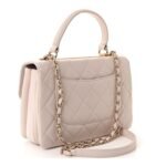 Lambskin Quilted Small Trendy CC Flap Dual Handle Bag Lilas Lilac - Image 3