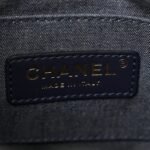 Lambskin Quilted Resin Bi-Color Chain Bucket Bag Black - Image 6