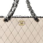 Tweed Calfskin Tweedy Shopping Tote Beige - Image 8