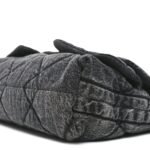 Washed Denim Quilted Maxi Flap Bag Black - Image 10