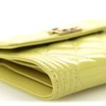 Patent Quilted Compact Boy Wallet Yellow - Image 10