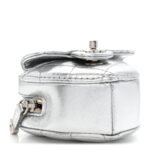 Metallic Lambskin Quilted CC Mini In Love Heart Bag Charm Silver - Image 4