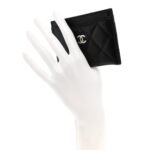 Lambskin Quilted Card Holder Black - Image 2