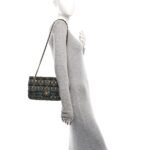 Tweed Metallic Lambskin Quilted Egyptian Double Flap Multicolor Gold - Image 2
