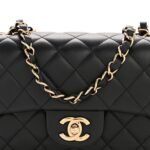 Lambskin Quilted Mini Rectangular Flap Black - Image 8