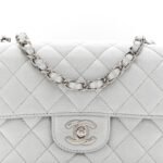 Metallic Lambskin Quilted Mini Rectangular Flap Silver - Image 8