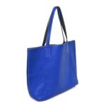 Taurillon Clemence Double Sens 36 Reversible Tote Graphite Bleu Electrique - Image 4