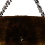Rabbit Fur Chain Flap Brown - Image 8